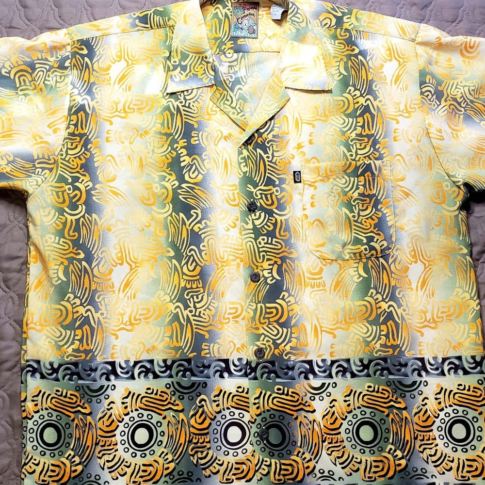 Pineapple Connection Hawaiian/Tribal Shirt Men's Size Large